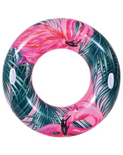 Надувной круг для плавания Тропики 115 см розовый Jilong