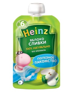 Пюре фруктовое Яблоко и сливки c 6 мес 90 г 1 шт Heinz