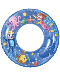 Надувной круг для плавания Аквалангист 60 см синий Jilong