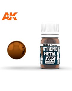 Краска акриловая XTREME METAL BRONZE металлик бронза Ak interactive