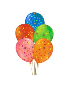 Воздушные шары Friendly Birthday с ярким принтом латекс разноцветные 5 шт Fiolento