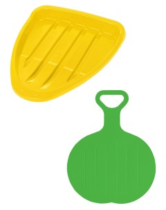Игровой зимний набор Ледянка Треугольник желтая Ледянка круглая зеленая Винтер
