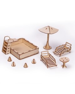 Игровой набор кукольной мебели Пляж Лесная мастерская