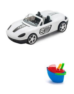 Набор развивающий Автомобиль белый Песочный набор Пароходик Karolina toys