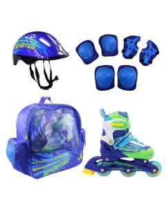 Роликовые коньки раздвижные шлем набор защиты в сумке AC SPORTER Blue XS Alpha caprice