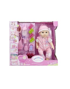Кукла Plastics Валюша в розовом боди пьёт писает с аксессуарами 35 см Shantou honghu