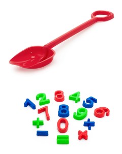 Песочный набор Арифметика Лопатка 50 см красная Karolina toys