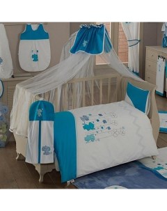 Комплект постельного белья Elephant цвет голубой 6 предметов арт KIDB Kidboo
