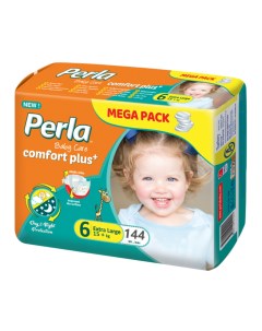 Комплект подгузники Mega Extra Large 15 кг 6 размер 4 шт Perla baby