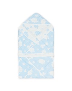 Одеяло конверт Животные весеннее голубое 90х90 см Baby fox