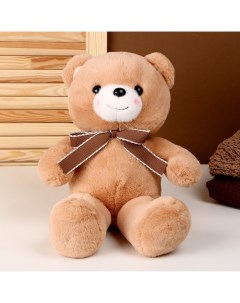 Мягкая игрушка Медведь с бантиком 40 см цвет коричневый Nobrand