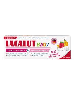 Зубная паста для детей Baby от 0 до 2 лет малина банан 65 г Lacalut