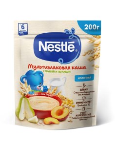 Каша мультизлаковая молочная груша персик с 6 месяцев 200 г Nestle