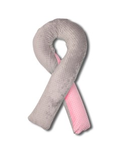 Подушка для беременных в съемном плюшевом чехле 150х90 см серый розовый Body pillow
