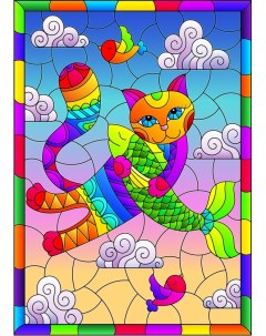 Набор для детского творчества Сказочные самоцветы Котик с рыбкой Arte nuevo