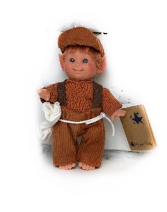 Кукла Домовёнок мальчик в коричневом комбинезоне и кепочке 18 см 151 3 Lamagik