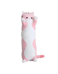 Мягкая игрушка Кот батон 70 см розовый Подушка обнимашка Длинный кот сосиска ант Toysbaby