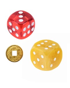 Кубики для настольных игр желтый красный 17мм 2 шт монета 42721 mon Elg