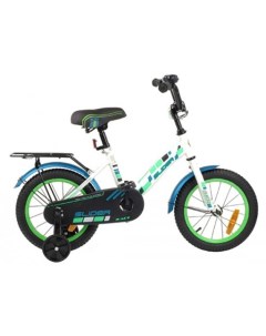 Велосипед 14 с доп колесами цв бел голуб зелен неон вес 8 3 кг IT106087 Slider