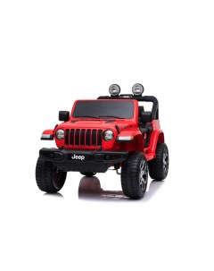 Детский электромобиль Jeep Rubicon полный привод красный глянец Novakids