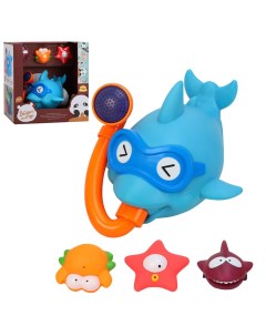 Игрушка для купания YiQu Акула с аквалангом 3 пищалки в комплекте JB0333768 Smart baby