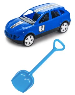 Набор для песочницы автомобиль Кроссовер синий Лопатка 50 см синяя Karolina toys