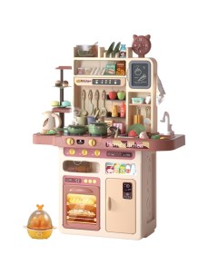 Детская игровая кухня с водой и паром 87 предметов 92 см коричневый 555545 3 Nobrand
