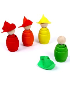 Toys Сортер Ребята в шляпках 4 цвета Woodland