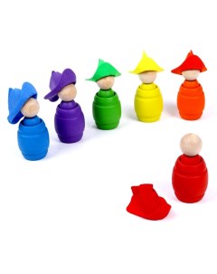 Toys Сортер Ребята в шляпках 6 цветов Woodland