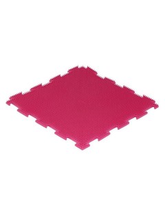 Массажный развивающий коврик пазл Трава жесткая розовый 1 элемент Ортодон
