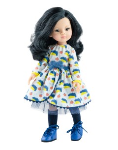 Кукла Лиу в платье с ежиками 32 см Paola reina