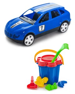 Набор развивающий Автомобиль синий Песочный набор Цветок 40 0035 40 0100 Karolina toys