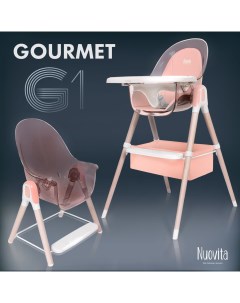 Стульчик для кормления 2 в 1 Gourmet G1 Standart Rosa Розовый Nuovita