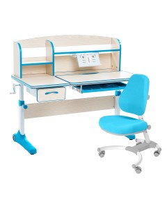 Комплект Smart 50 парта кресло надстройка подставка клен голубой Figra Anatomica