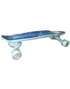 Скейт детский лонгборд 26 дюймов с ручкой светящиеся колеса до 80 кг Цвет Голубой Skate