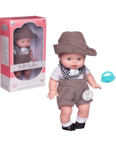 Пупс кукла Junfa Baby Ardana в белой кофточке серых шортиках и шляпке Junfa toys