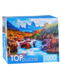 Пазлы 1000 TOPpuzzle Гора Фицрой Аргентина Рыжий кот