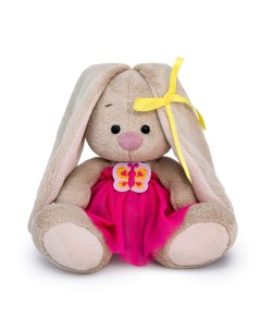 Мягкая игрушка Зайка Ми в юбке с бабочкой 15 см розовый серый SidX 530 Budi basa