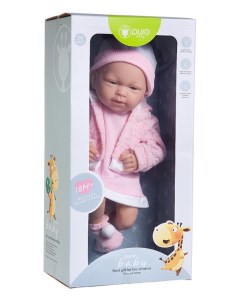 Пупс JUNFA Pure Baby 35см в кофточке розовом платье шапочке в коробке WJ B9969 Junfa toys
