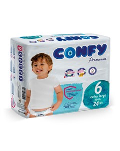 Подгузники детские Premium 15 кг размер 6 памперсы 24шт Confy
