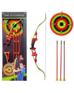 Игрушечный набор Abtoys Лук со стрелами на присосках 3 стрелы лук и мишень S 00188 Junfa toys