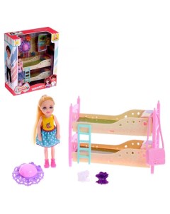 Кукла малышка Катя с мебелью и аксессуарами блондинка Кнр