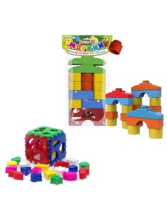 Развивающие игрушки Кубик логический большой Конструктор КНОПИК 14 дет Биплант