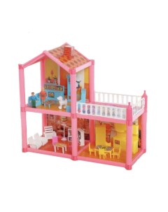 Дом для кукол двухэтажный пластиковый с аксессуарами dom2etazha Avocadoffka