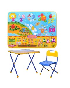 Комплект детской мебели Познайка стол стул с рисунком Математика в космосе Nika