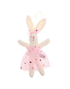 Мягкая игрушка Зайка в платье розовый 18 см Кнр