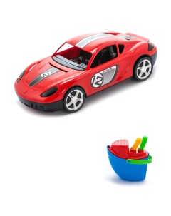 Песочный набор Детский автомобиль Молния красныйПесочный набор Пароходик Karolina toys