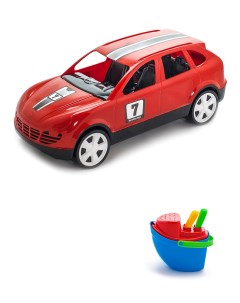 Песочный набор Детский автомобиль Кроссовер красныйПесочный набор Пароходик Karolina toys