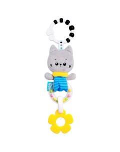 Подвесная игрушка погремушка Котёнок Кекс Мякиши