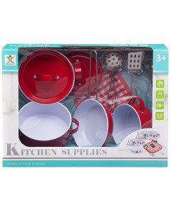 Игровой набор Junfa Посуда металлическая розовая в наборе 8 предметов Junfa toys